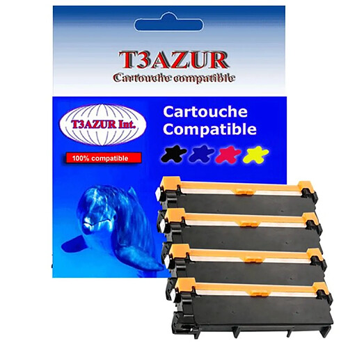 4 Toners Laser compatibles pour Brother MFC1910W, TN1050 - 1 000 pages - T3AZUR