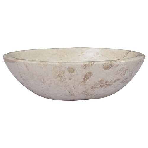 vidaXL Lavabo Crème 53x40x15 cm Marbre