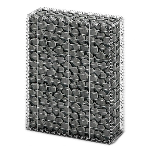 vidaXL Panier de gabion avec couvercle Fil galvanisé 100 x 80 x 30 cm