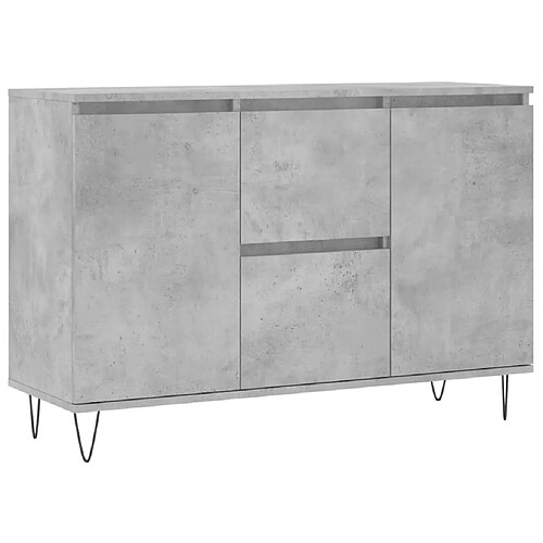 Maison Chic Buffet Gris Béton 3 Portes