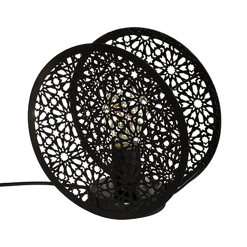 Atmosphera, Createur D'Interieur Lampe Ronde Lonzo H 22 Noir - ATMOSPHERA