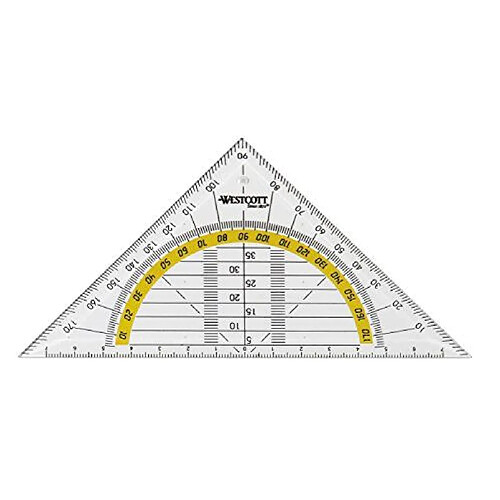 Westcott e-10130 00 équerre géométrique en plastique transparent 14 cm