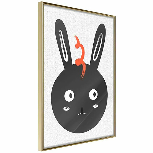 Paris Prix Affiche Murale Encadrée Surprised Bunny 40 x 60 cm Or