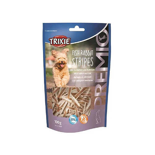 TRIXIE Fish Rabbit Stripes Premio - 100g - Pour chien