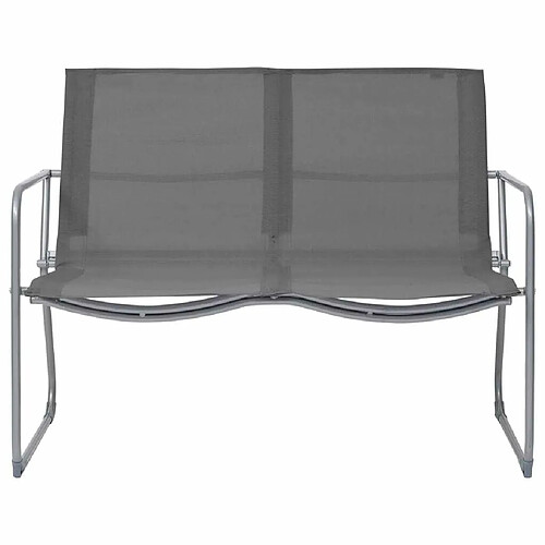 Maison Chic Salon de jardin 4 pcs - Table et chaises d'extérieur - Mobilier/Meubles de jardin Moderne Tissu et acier Gris -MN25681