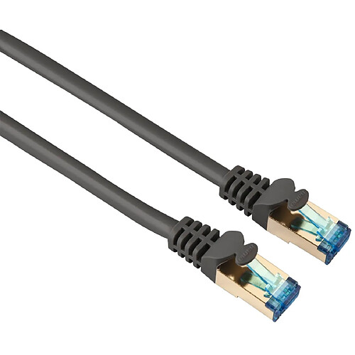 HAMA Câble réseau, RJ45 mâle - RJ45 mâle, CAT 6, PIMF, plaqué or, gris, 1,50m