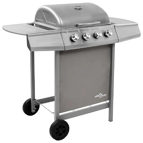 vidaXL Barbecue gril à gaz avec 4 brûleurs argenté