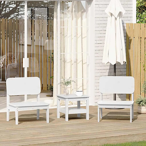 vidaXL Chaises de jardin lot de 2 blanc 60x52,5x72 cm bois massif pin