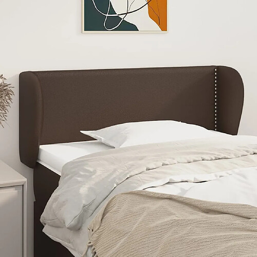 vidaXL Tête de lit avec oreilles Marron 103x23x78/88 cm Similicuir