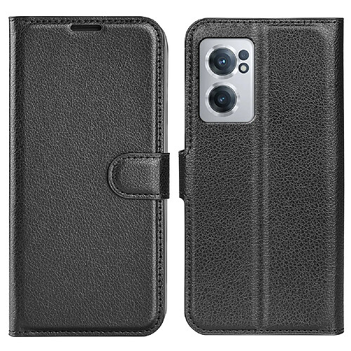 Etui en PU texture litchi avec support, noir pour votre OnePlus Nord CE 2 5G