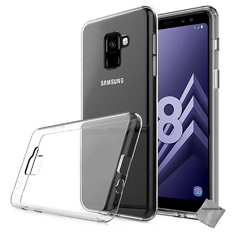 Htdmobiles Coque silicone gel fine pour Samsung Galaxy A8 (2018) + film ecran - TPU TRANSPARENT