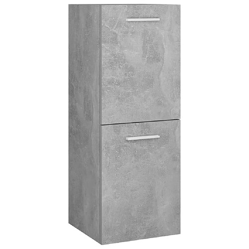 Maison Chic Armoire de salle de bain,Meuble de rangement,Meuble haut Gris béton 30x30x80 cm Aggloméré -GKD747259