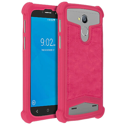 Avizar Coque Universelle Smartphone 5,3 à 5,5 pouces Protection Silicone Gel fuchsia