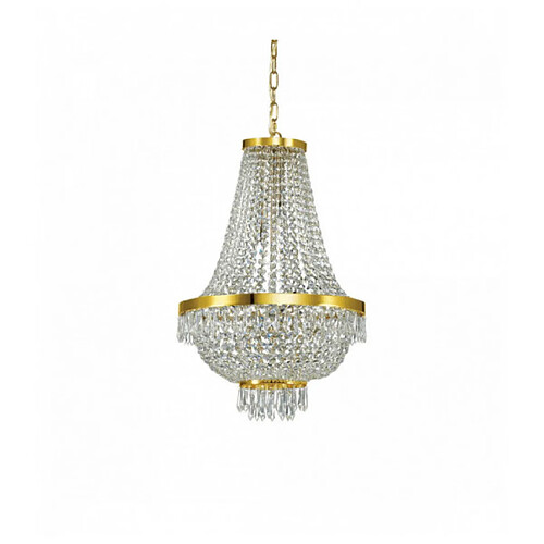 Ideal Lux Suspension Dorée en cristal CAESAR 9 ampoules