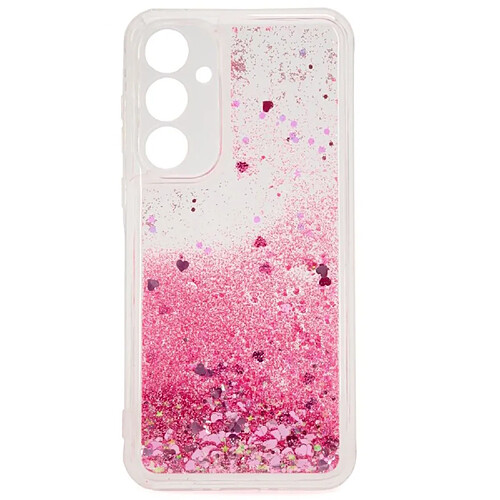 iLike Coque arrière en silicone à paillettes d'eau pour Samsung Galaxy A55 5G (A556B) Rose