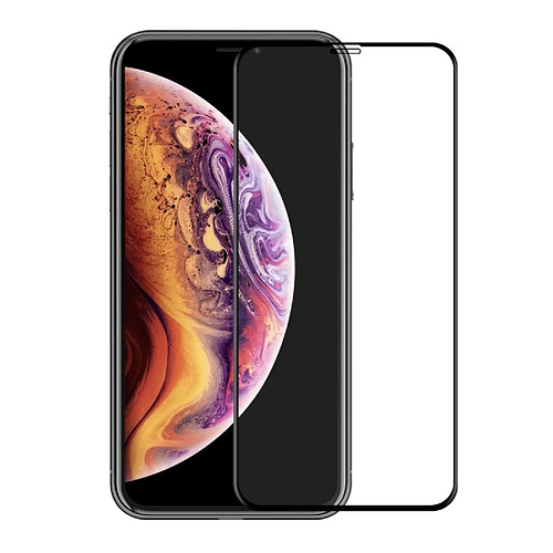 Wewoo Film de verre trempé plein écran courbé pour écran complet 0.26mm pour iPhone X / XS (Noir)