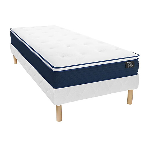 Vente-Unique Ensemble 80 x 200 cm sommier + matelas ressorts ensachés et surmatelas intégré ép.24cm - ALTIER de YSMÉE