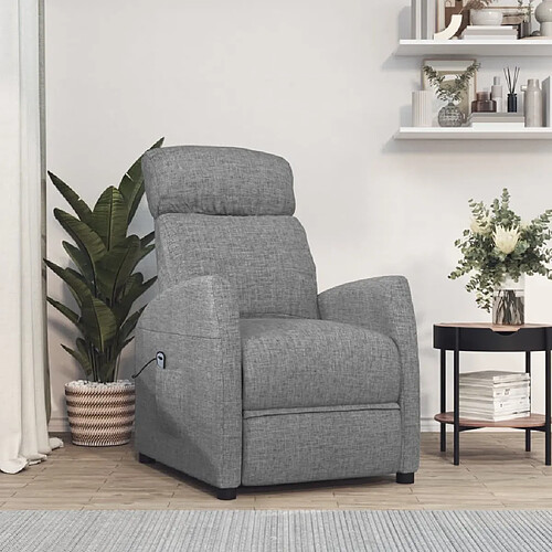 vidaXL Fauteuil Gris clair Tissu