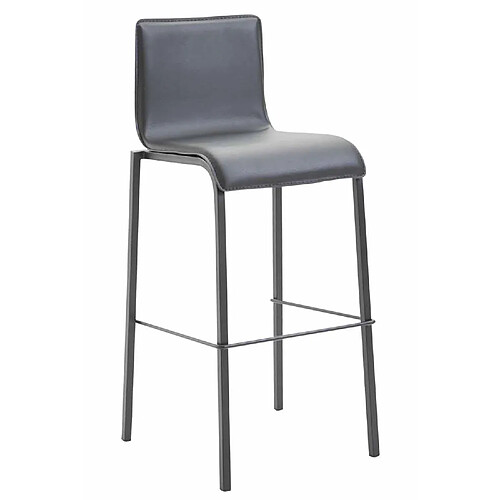 Non Tabouret de bar Kado simili cuir Carré plat noir