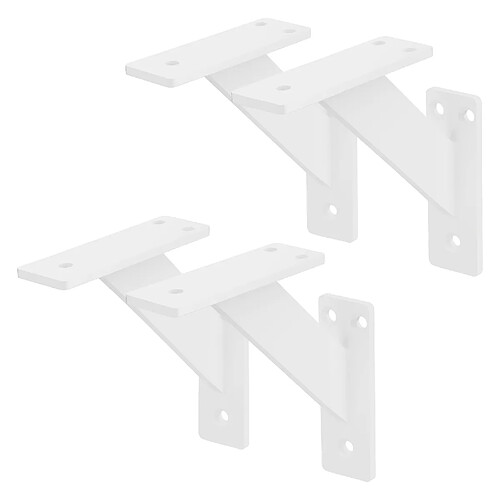 ML-Design 4x Support étagère murale fixation flottante aluminium blanc robuste 120x120 mm