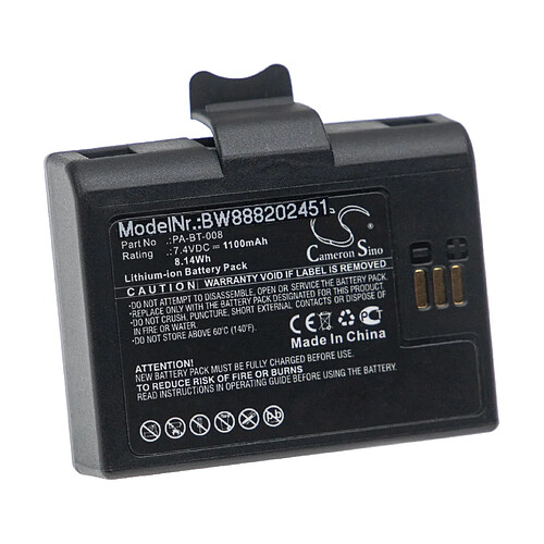 vhbw Batterie compatible avec Brother RJ-2035B, RJ-2055WB imprimante, scanner, imprimante d'étiquettes (1100mAh, 7,4V, Li-ion)