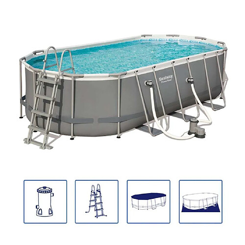 Bestway Ensemble de piscine Power Steel Ovale 549x274x122 cm 56710