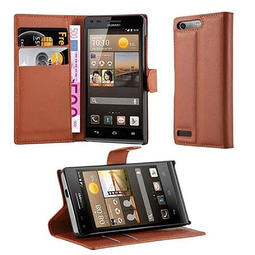 Cadorabo Coque Huawei ASCEND G6 Etui en Brun