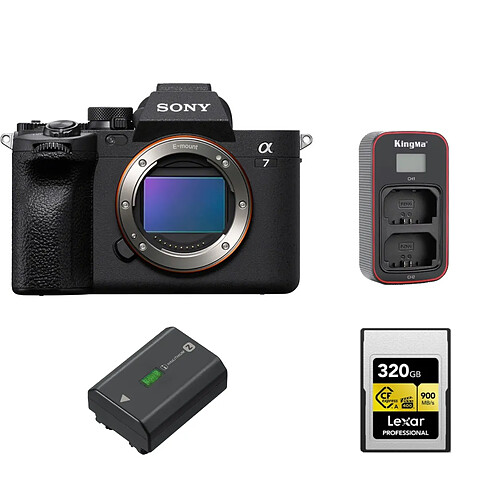 Sony A7 IV Body photo sans miroir LCAGOLD320G-RNENC TOUGH Memory Card+Sony NP-FZ100+ Kingma Sony NP-FZ100 LCD Dual USB charger