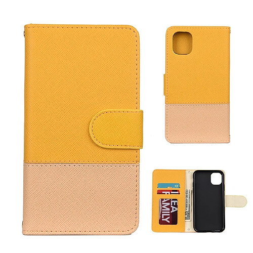 Wewoo Coque Pour iPhone 11 Pro Étui à rabat en cuir avec support et cadre photo emplacements cartes et portefeuille jaune