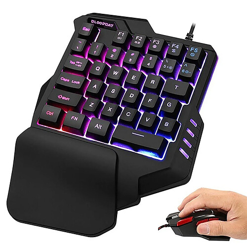 Universal Clavier mécanique jeu main gauche clavier souris pour le jeu lol dota pour le jeu puborg