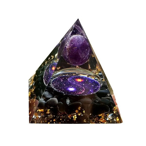 Totalcadeau Pyramide Orgonite Yin et Yang Améthyste