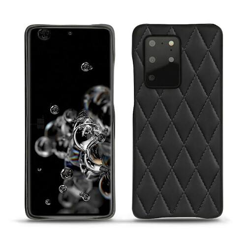 Coque cuir Samsung Galaxy S20+ 5G - Coque arrière - Noir - Couture ( Nappa - Black ) - NOREVE