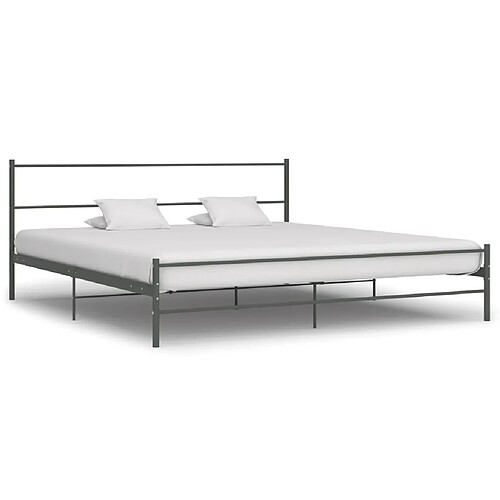 vidaXL Cadre de lit sans matelas gris métal 200x200 cm