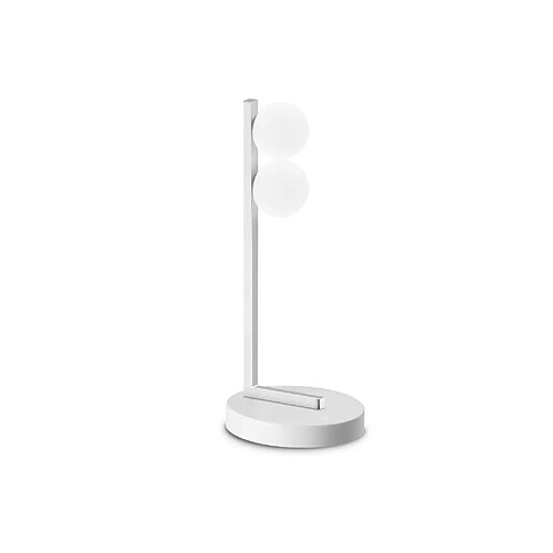 Ideal Lux Lampe de table globe à 2 lumières, blanche, 500 lm, 3 000 K