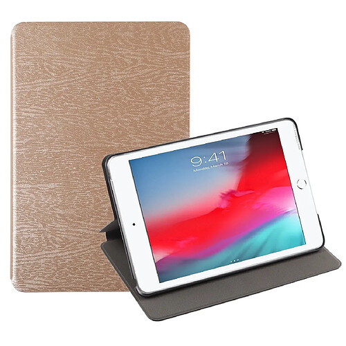 Wewoo Housse Étui Coque en cuir à rabat horizontal Tree Texture pour iPad Mini 2019avec support et fonction sommeil / réveil Or