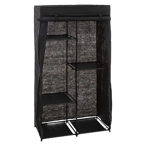 Five Simply Smart Armoire en tissu modulable avec 3 penderies et 5 étagères - Noir