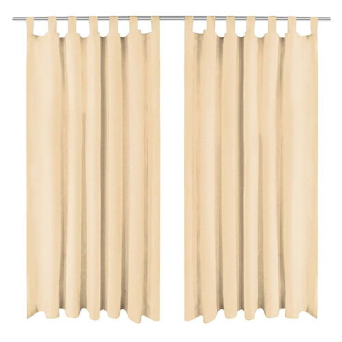 vidaXL Rideau occultant avec boucles 2 pcs 140 x 245 cm Beige