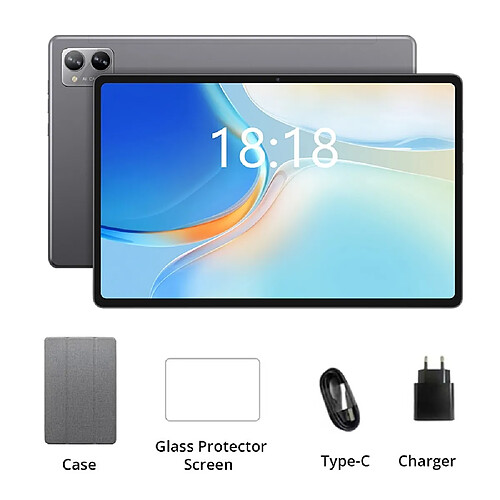 Tablette N-one NPad Plus mise à niveau 8 Go + 128 Go MTK 8183 Octa-Core Android 13 batterie 7500 mAh, avec étui en cuir et film trempé