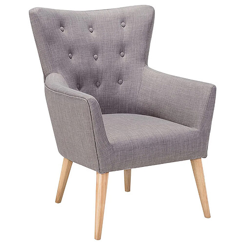 Beliani Fauteuil ANGEN Tissu Gris clair