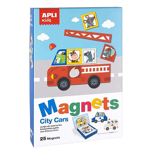 Set de 25 magnets Apli Kids City Cars