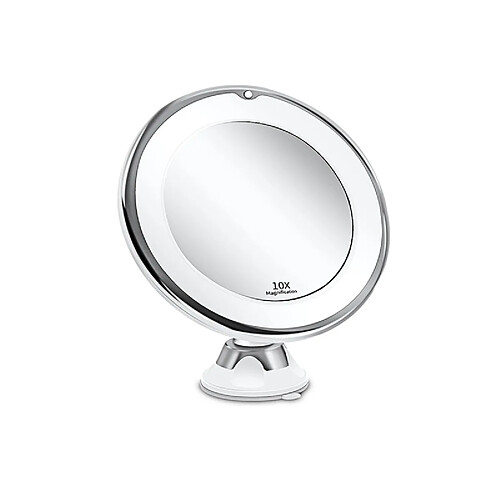 Universal Miroir de salle de bain 10x commode de maquillage avec une lumière LED dans la salle de bains, main dans la main pour agrandir le maquillage miroir