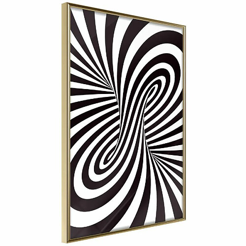 Paris Prix Affiche Murale Encadrée Black and White Swirl 20 x 30 cm Or