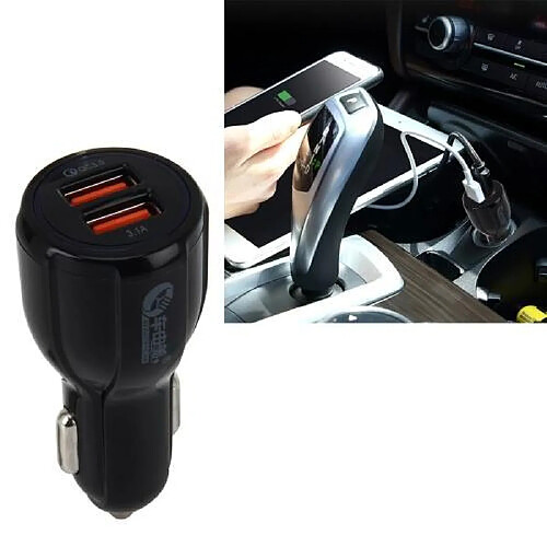 Auto-Hightech Chargeur de voiture-DC 12-24V chargeur rapide 3.0 Chargeur de voiture avec 3.1A voiture Chargeurs USB double (Noir)