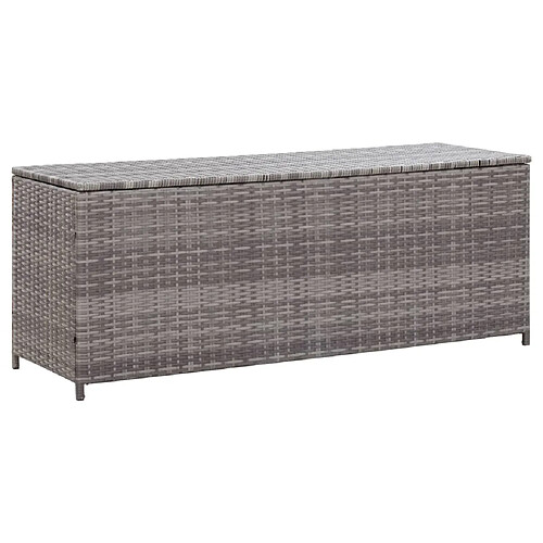 vidaXL Boîte de rangement de jardin gris 150x50x60 cm résine tressée