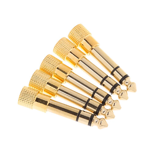 5pcs Adaptateur Audio Stéréo 6,3 mm 1/4 po Connecteur Mâle à 3,5 mm 1/8 ""Femelle