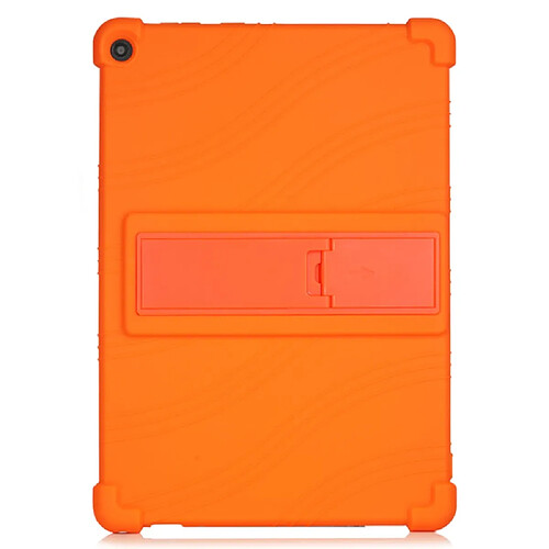 Coque en silicone avec béquille coulissante orange pour votre Lenovo M10 FHD REL X605FC