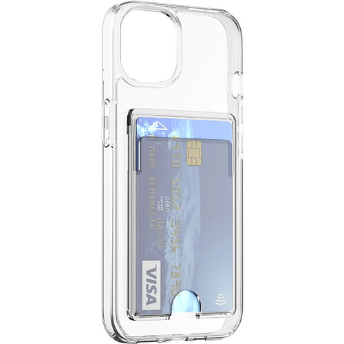 Coque iPhone 14 Plus Hybride avec porte-carte intégré Transparente Bigben