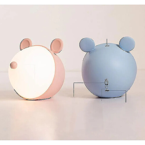 Universal Lampe de nuit éclairage ambiant enfant sommeil lampe atmosphérique rechargeable chambre chevet nourrissage bébé nuit bleu clair