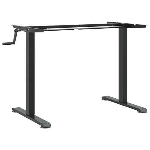 Helloshop26 Cadre de Bureau table poste de travail meuble d'ordinateur informatique étude debout (94-135) x 60 x (70-114) cm acier noir 02_0023975