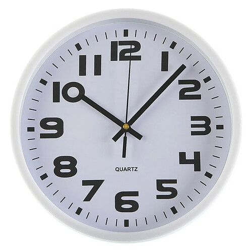 Versa Horloge Murale Plastique (3,8 x 25 x 25 cm) Blanc